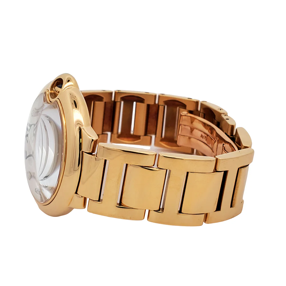 Cartier Ballon Bleu Midsize 36mm Factory Silver Diamond Dial 18K Yellow Gold Watch 3002 WE902027 - Image 6