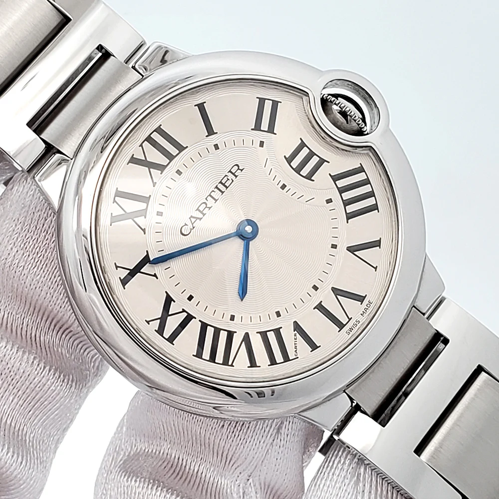 Cartier Ballon Bleu 36mm Silver Roman Dial Quartz Steel Watch W69011Z4 3005 - Image 2