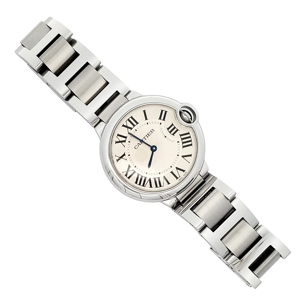 Cartier Ballon Bleu 36mm Silver Roman Dial Quartz Steel Watch W69011Z4 3005 - Image 4