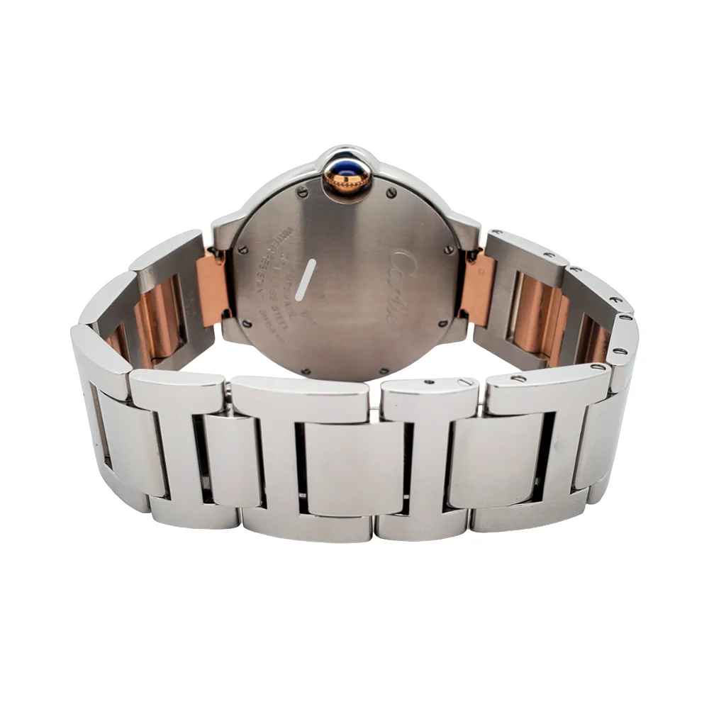 Cartier Ballon Bleu 36mm Silver Diamond Dial Rose Gold/Steel Watch W3BB0018 3284 - Image 5