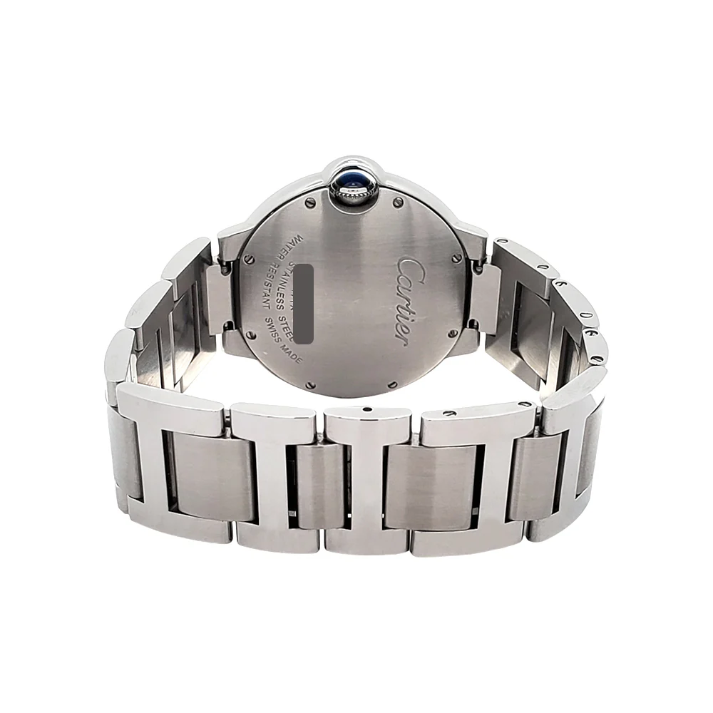 Cartier Ballon Bleu 36mm Silver Roman Dial Quartz Steel Watch W69011Z4 3005 Papers - Image 7