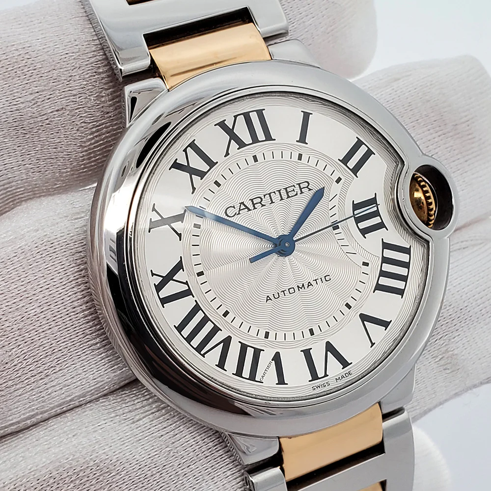 Cartier Ballon Bleu 36mm Silver Roman Dial Yellow Gold/Steel Watch 3284 - Image 2