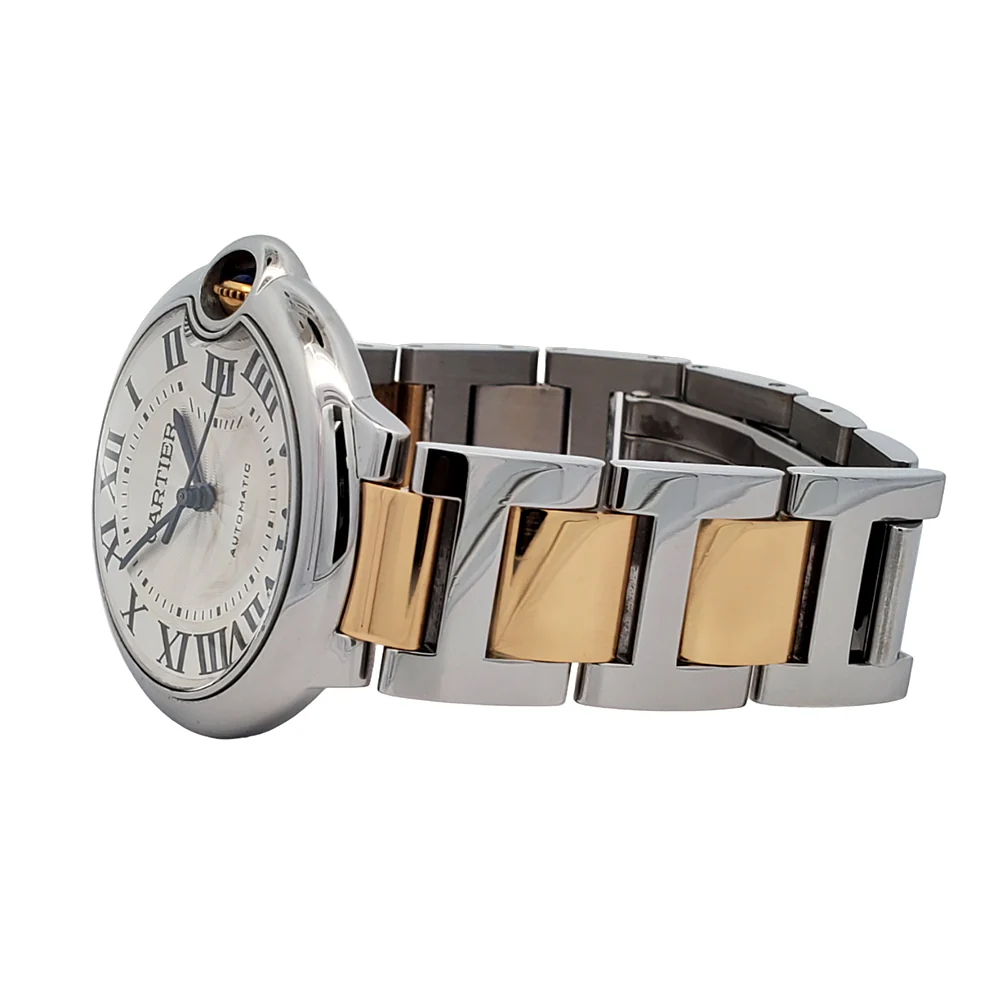 Cartier Ballon Bleu 36mm Silver Roman Dial Yellow Gold/Steel Watch 3284 - Image 4