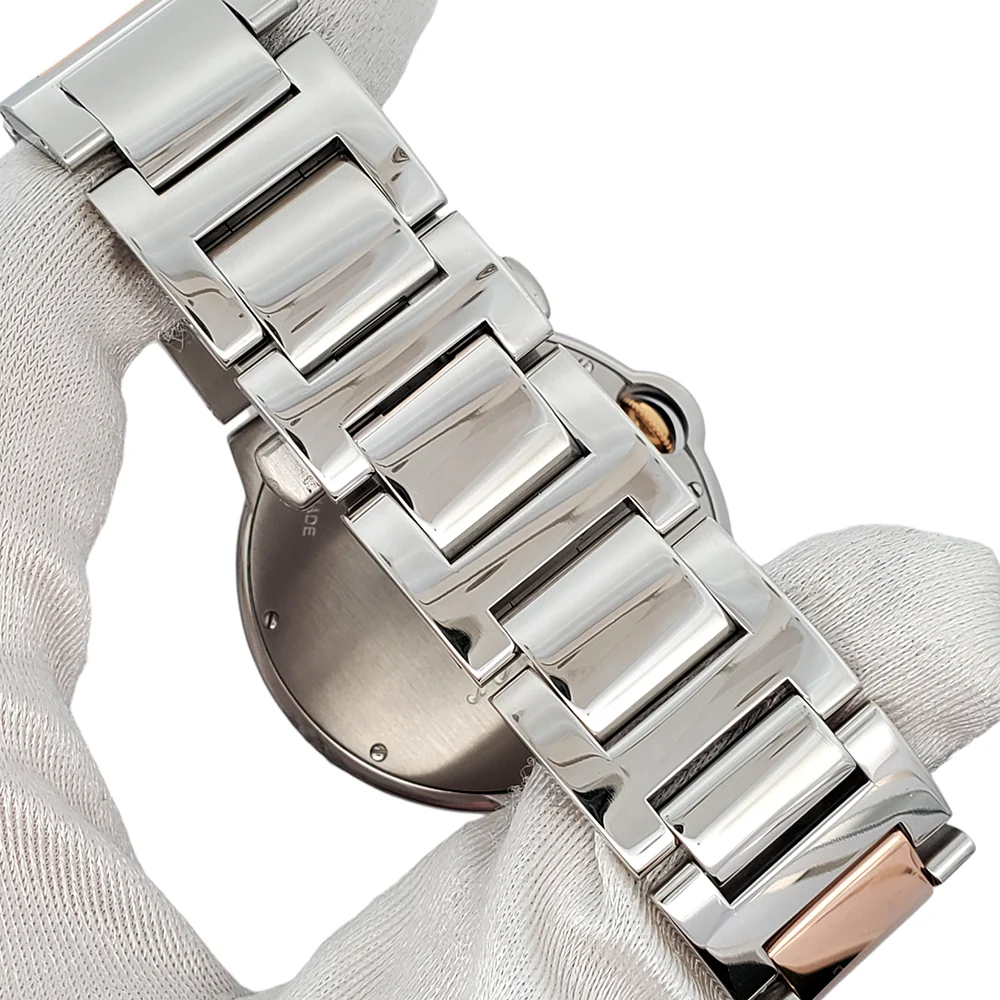 Cartier Ballon Bleu 42mm Chocolate Roman 2-Tone Rose Gold/Steel Watch - Image 6