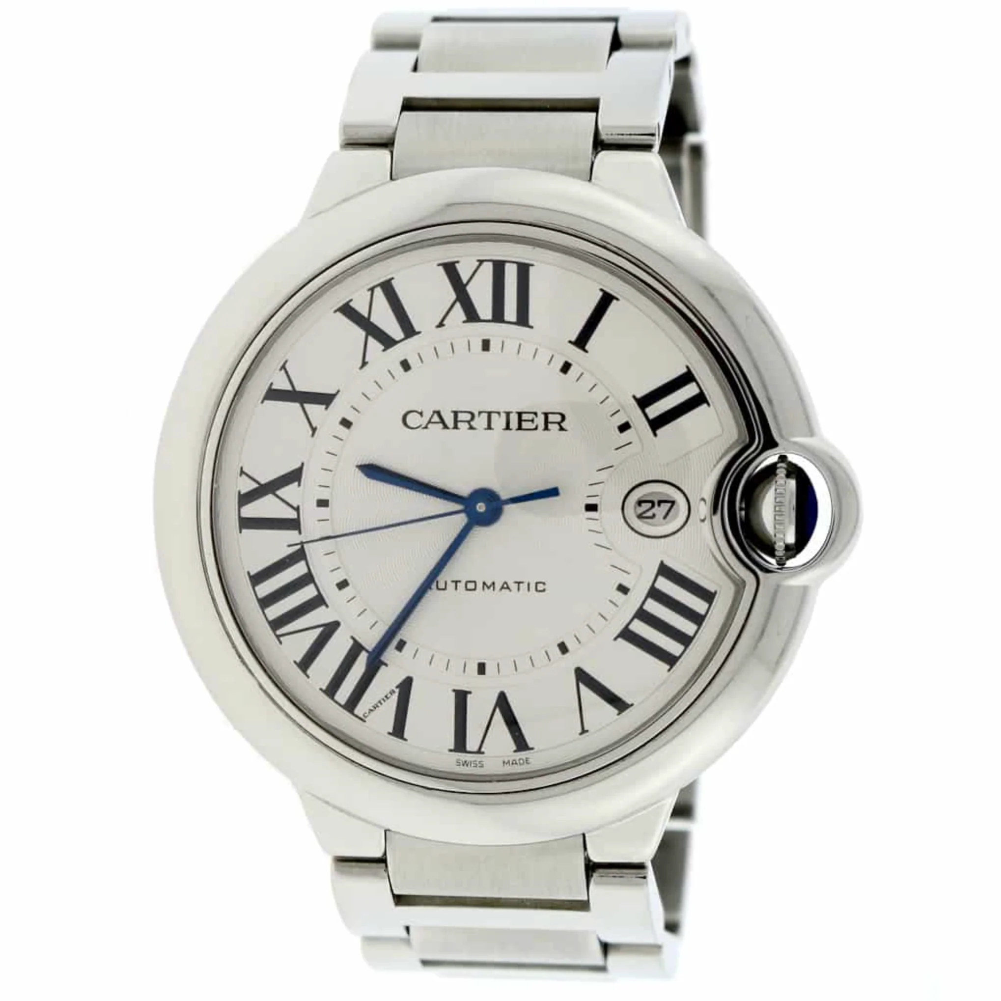Cartier Ballon Bleu 42mm Silver Dial Steel Watch W69012Z4 3001