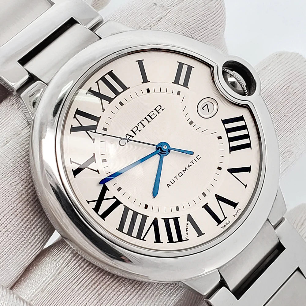 Cartier Ballon Bleu 42mm Silver Roman Steel Watch W69012Z4 3001 - Image 2