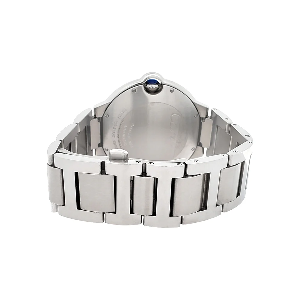 Cartier Ballon Bleu 42mm Silver Roman Steel Watch W69012Z4 3001 - Image 5