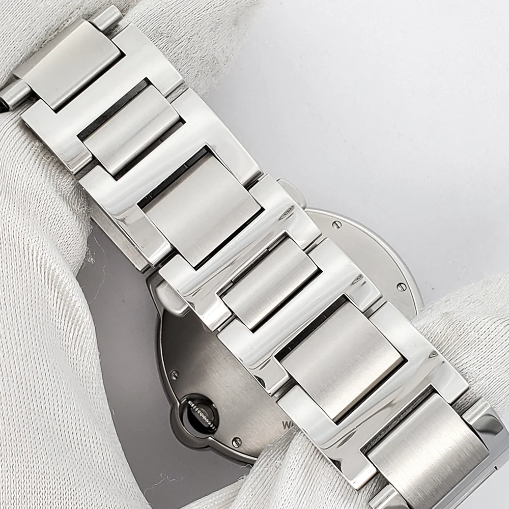 Cartier Ballon Bleu 42mm Silver Roman Steel Watch W69016Z4 3765 Papers - Image 5
