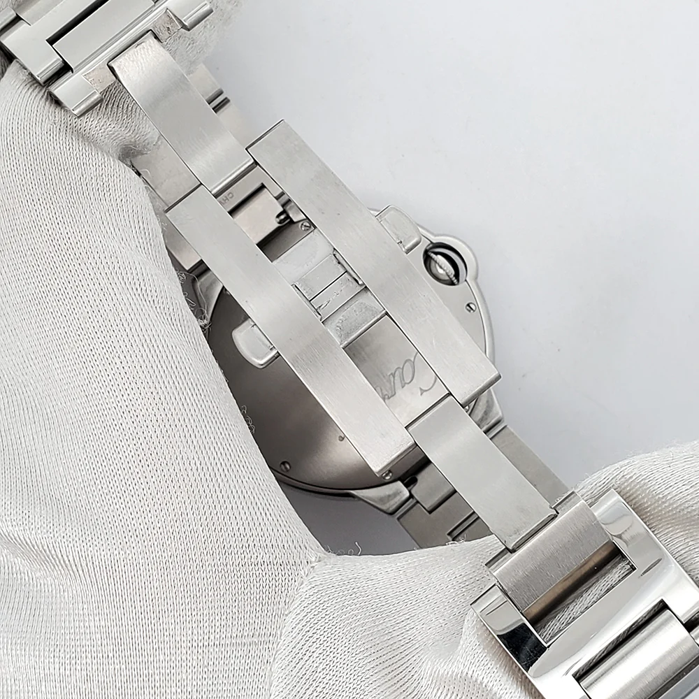 Cartier Ballon Bleu 42mm Silver Roman Steel Watch W69016Z4 3765 Papers - Image 6