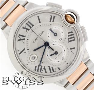 Cartier Ballon Bleu 44MM 2-Tone Pink Gold/Stainless Steel Chronograph Watch W6920075 - Image 3