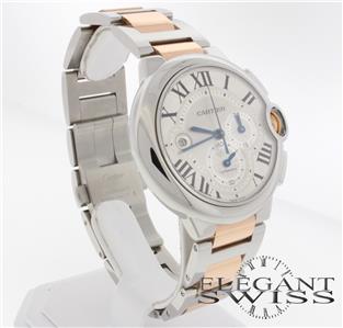 Cartier Ballon Bleu 44MM 2-Tone Pink Gold/Stainless Steel Chronograph Watch W6920075 - Image 5
