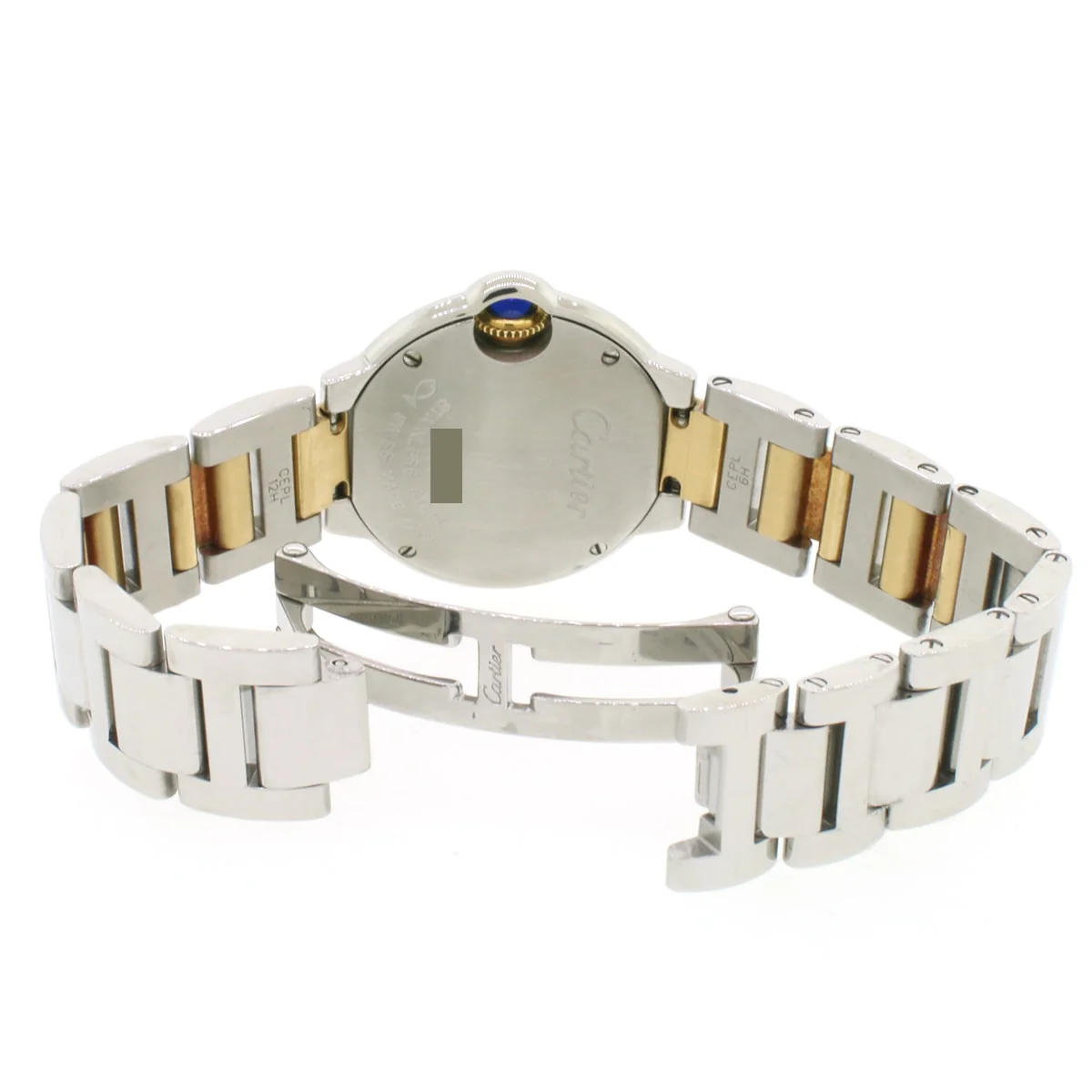 Cartier Ballon Bleu Ladies 2-Tone 18K Yellow Gold & Steel Factory Silver Roman Dial 28mm Watch W2BB0010 Box & Papers - Image 4