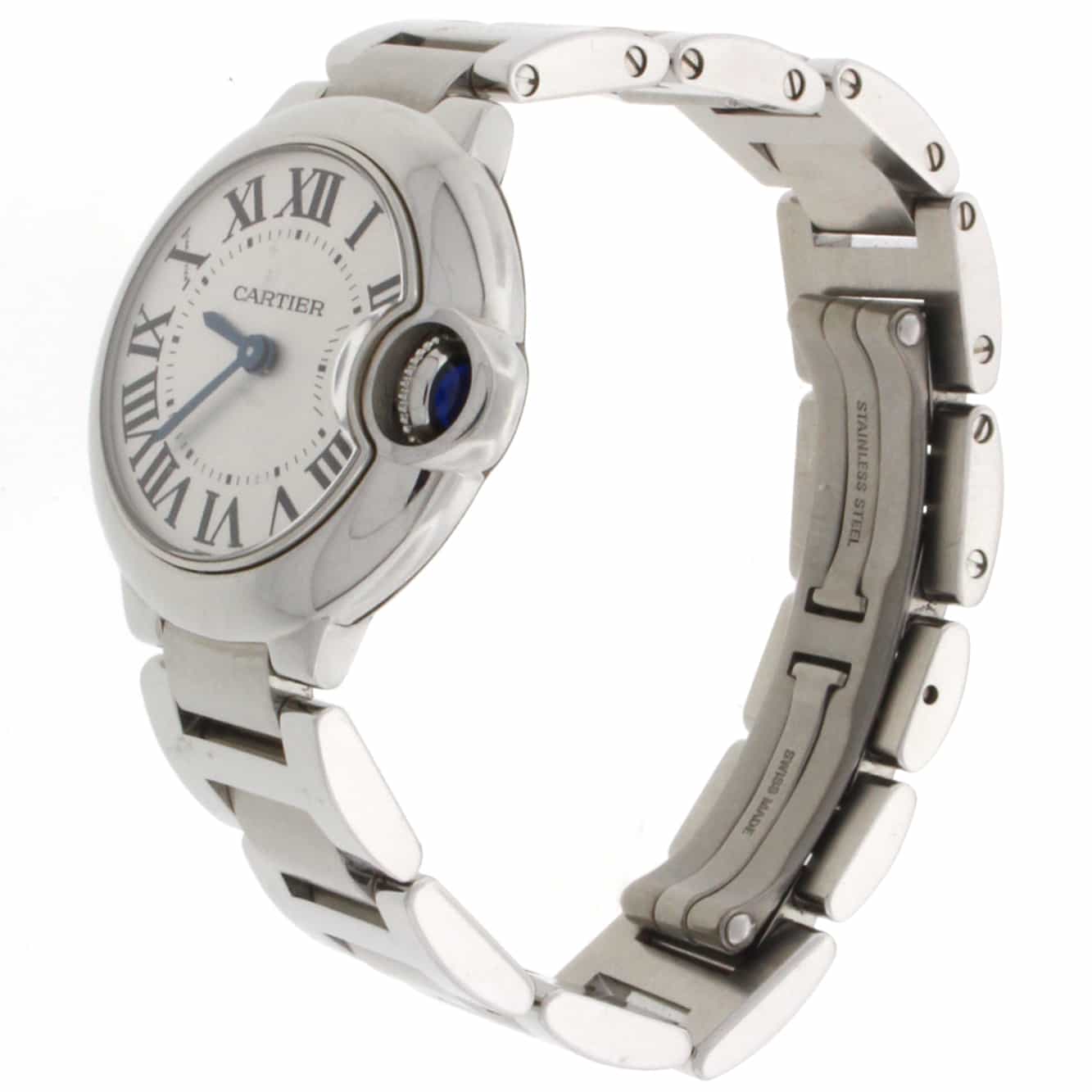 Cartier Ballon Bleu Ladies Factory Silver Roman Dial 29MM Stainless Steel Watch W69010Z4 - Image 6
