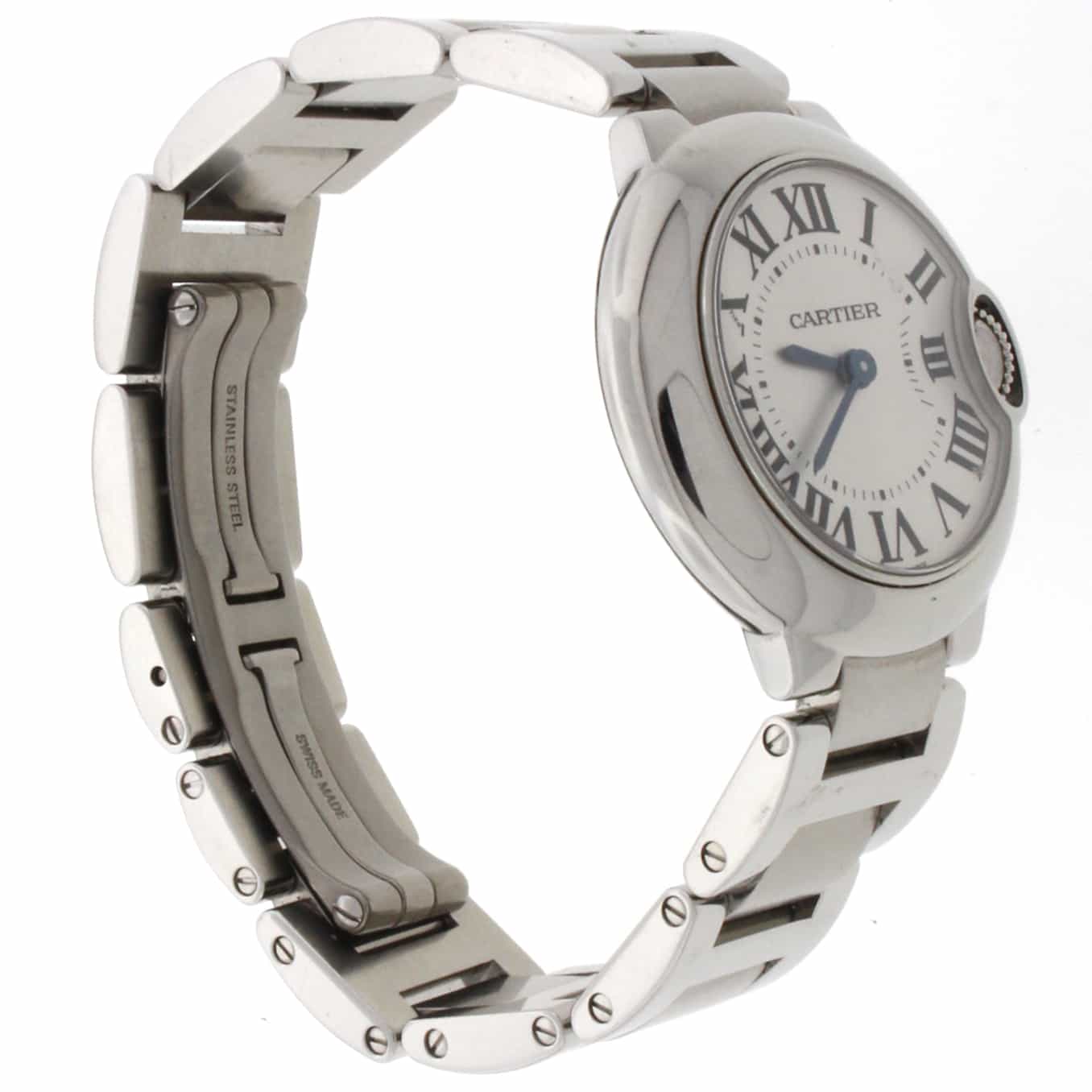 Cartier Ballon Bleu Ladies Factory Silver Roman Dial 29MM Stainless Steel Watch W69010Z4 - Image 7