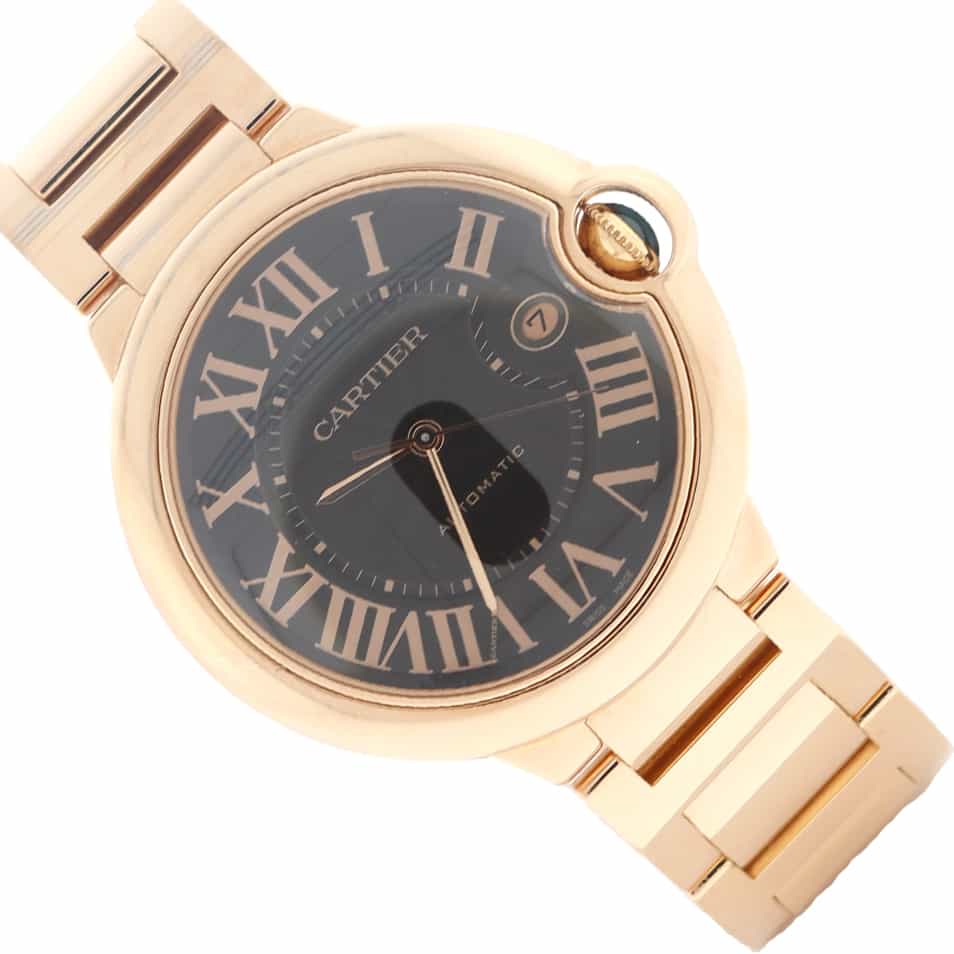 Cartier Ballon Bleu Large 18K Rose Gold 42MM Chocolate Roman Dial Automatic Watch W6920036 - Image 4