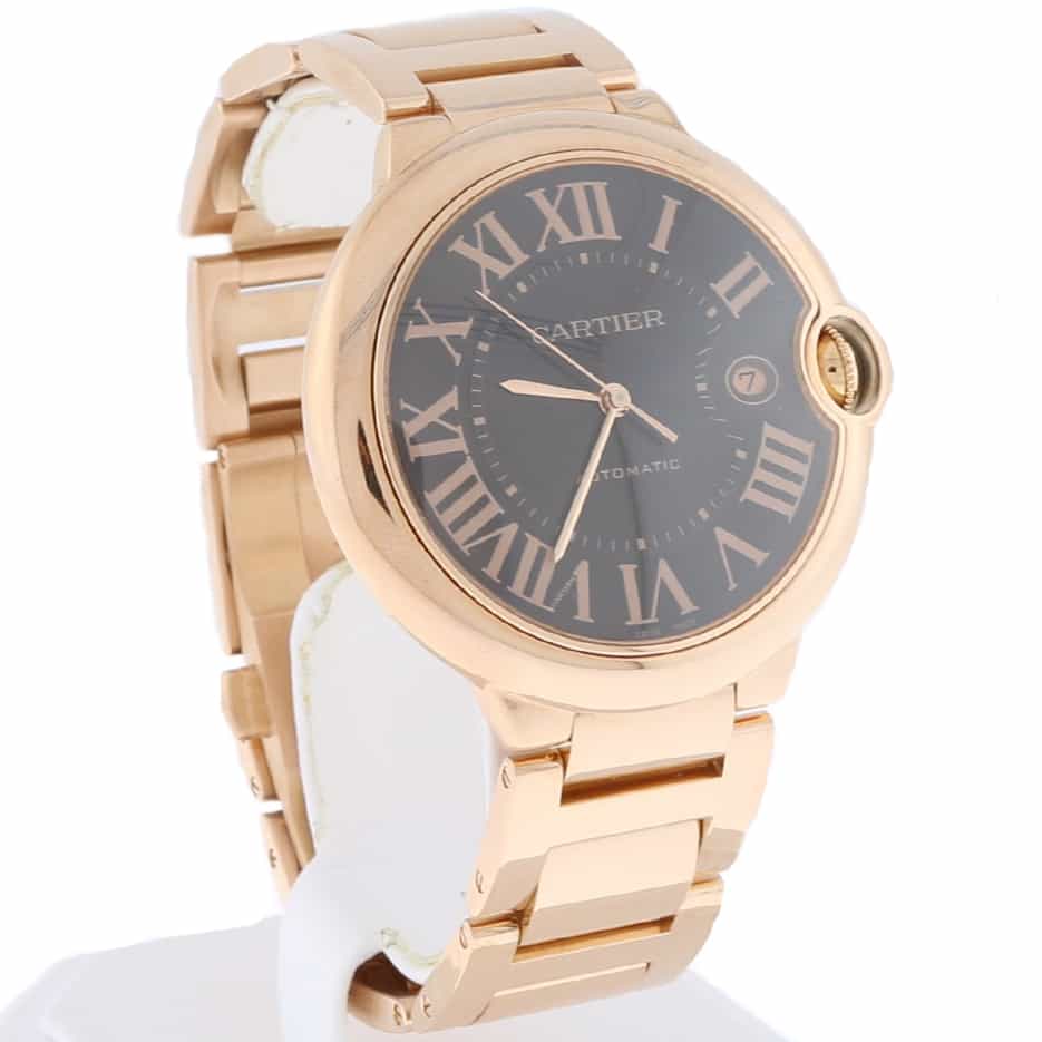 Cartier Ballon Bleu Large 18K Rose Gold 42MM Chocolate Roman Dial Automatic Watch W6920036 - Image 6