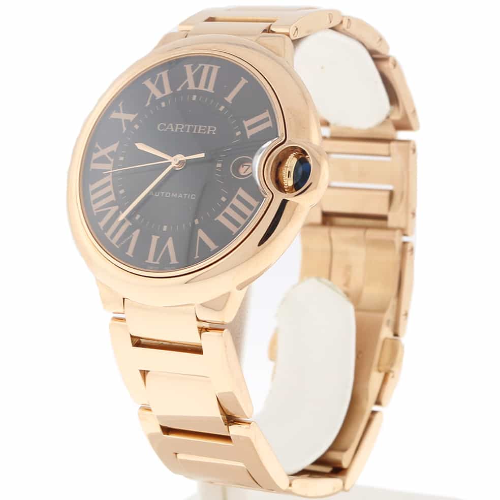 Cartier Ballon Bleu Large 18K Rose Gold 42MM Chocolate Roman Dial Automatic Watch W6920036 - Image 7