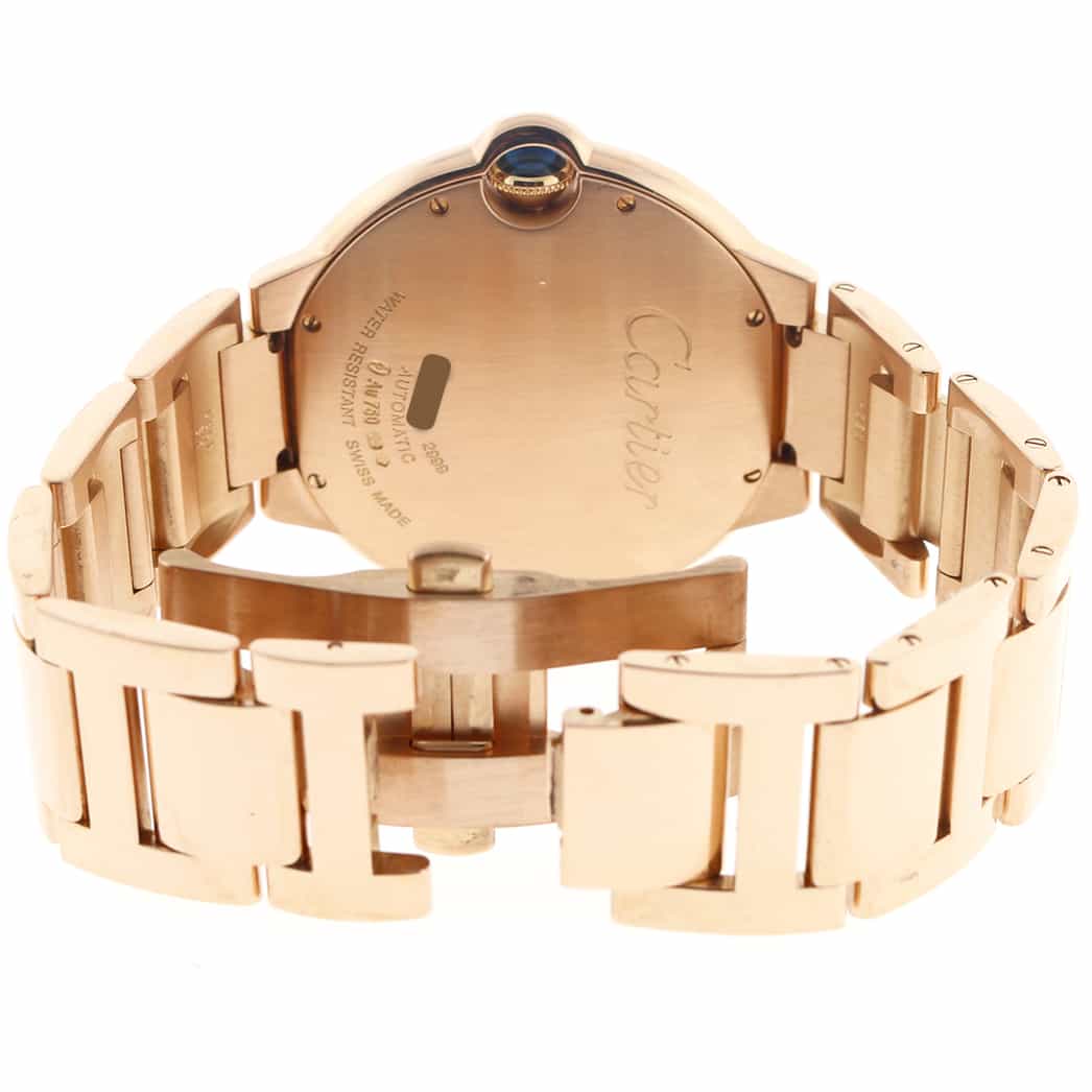 Cartier Ballon Bleu Large 18K Rose Gold 42MM Chocolate Roman Dial Automatic Watch W6920036 - Image 9