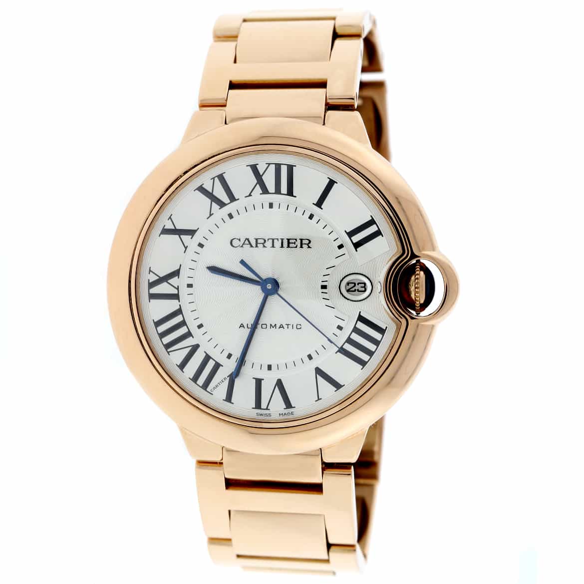 Cartier Ballon Bleu Large 18K Rose Gold 42mm Automatic Watch W69006Z2 Box Papers