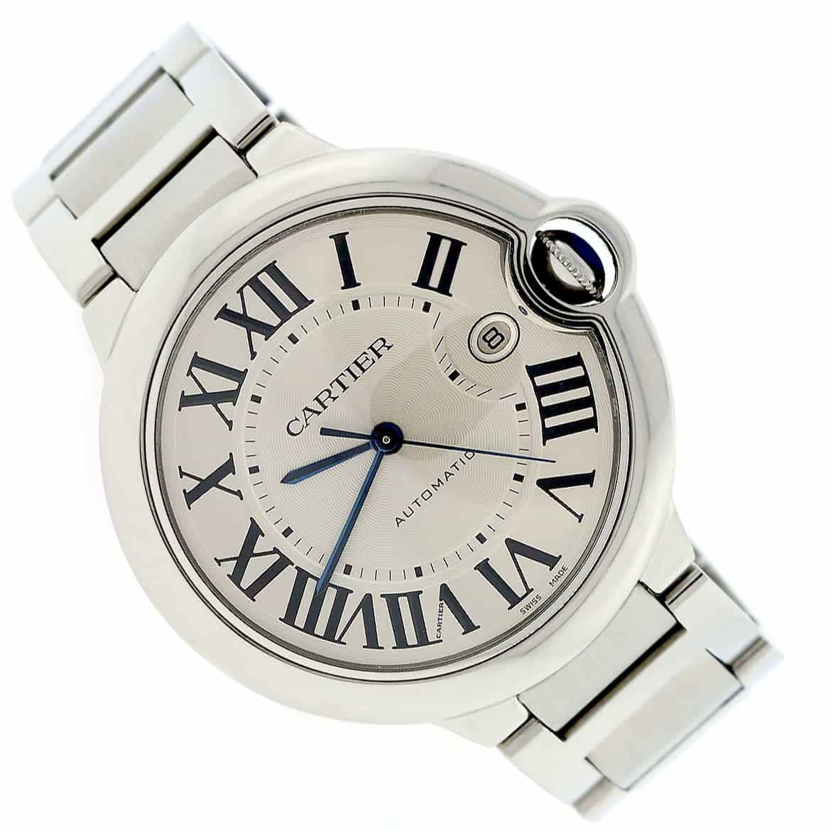 Cartier Ballon Bleu Large Stainless Steel 42MM Silver Roman Dial Automatic Mens Watch W69012Z4 - Image 4