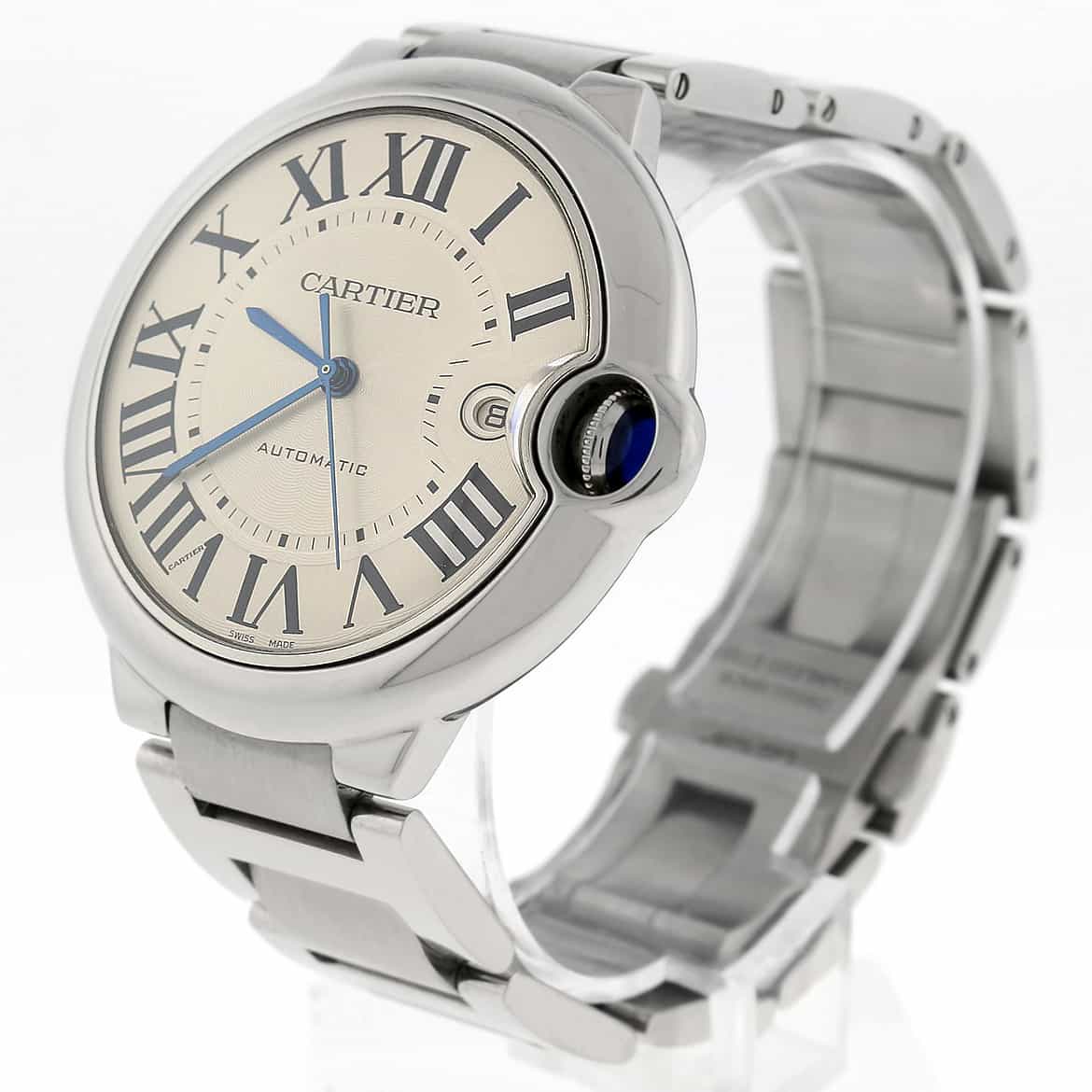 Cartier Ballon Bleu Large Stainless Steel 42MM Silver Roman Dial Automatic Mens Watch W69012Z4 - Image 5