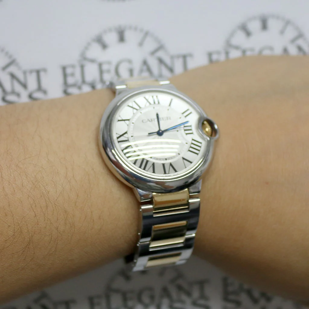 Cartier Ballon Bleu Midsize 2-Tone 18K Yellow Gold & Stainless Steel 36MM Automatic Mens Watch W6920047 - Image 5