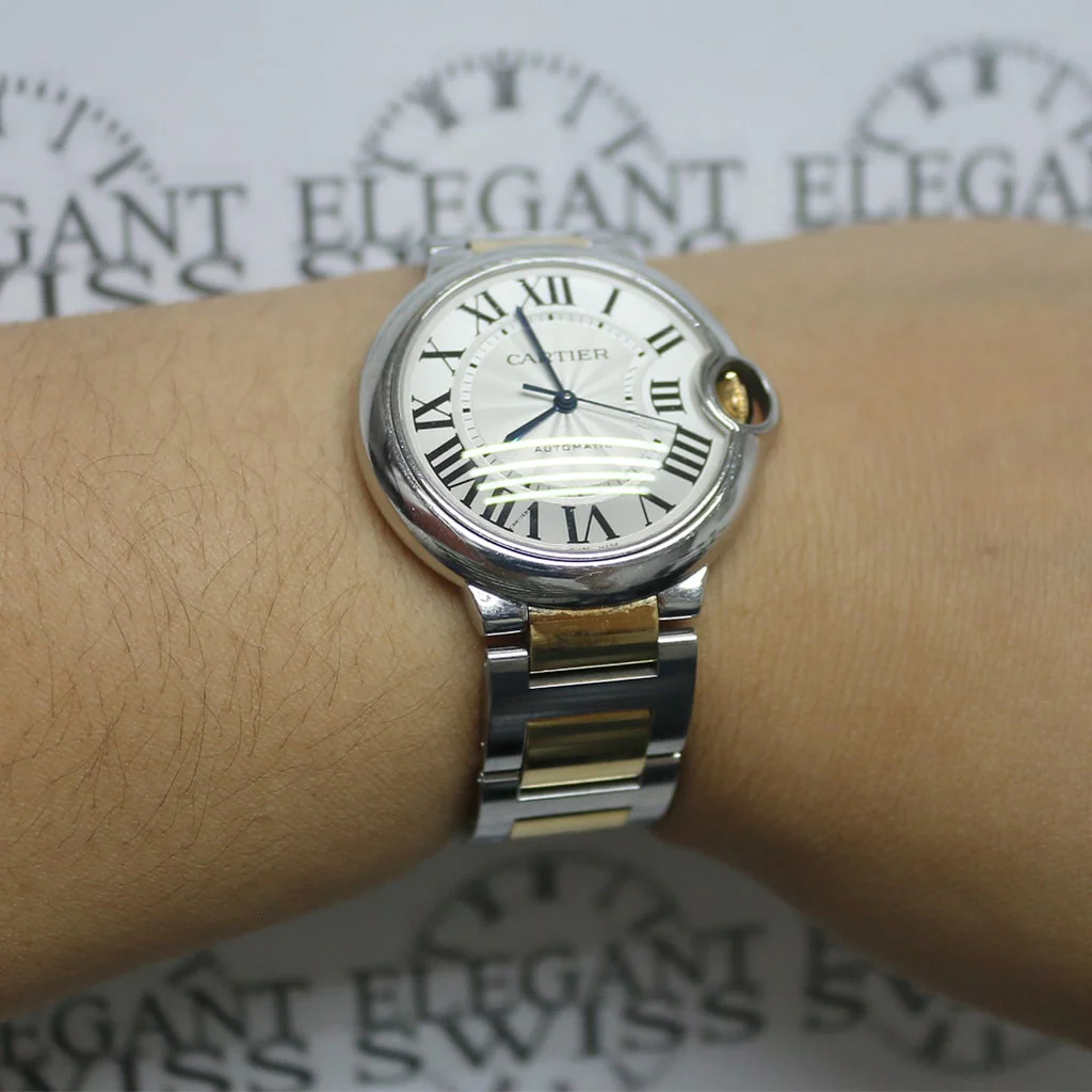 Cartier Ballon Bleu Midsize 2-Tone 18K Yellow Gold & Stainless Steel 36MM Automatic Mens Watch W6920047 - Image 5