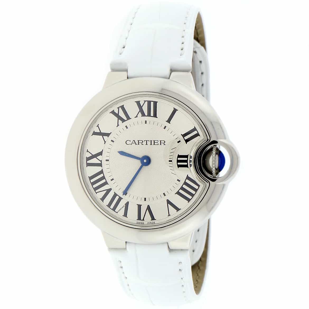 Cartier Ballon Bleu Silver Roman Dial 33MM Stainless Steel Ladies Watch W6920086