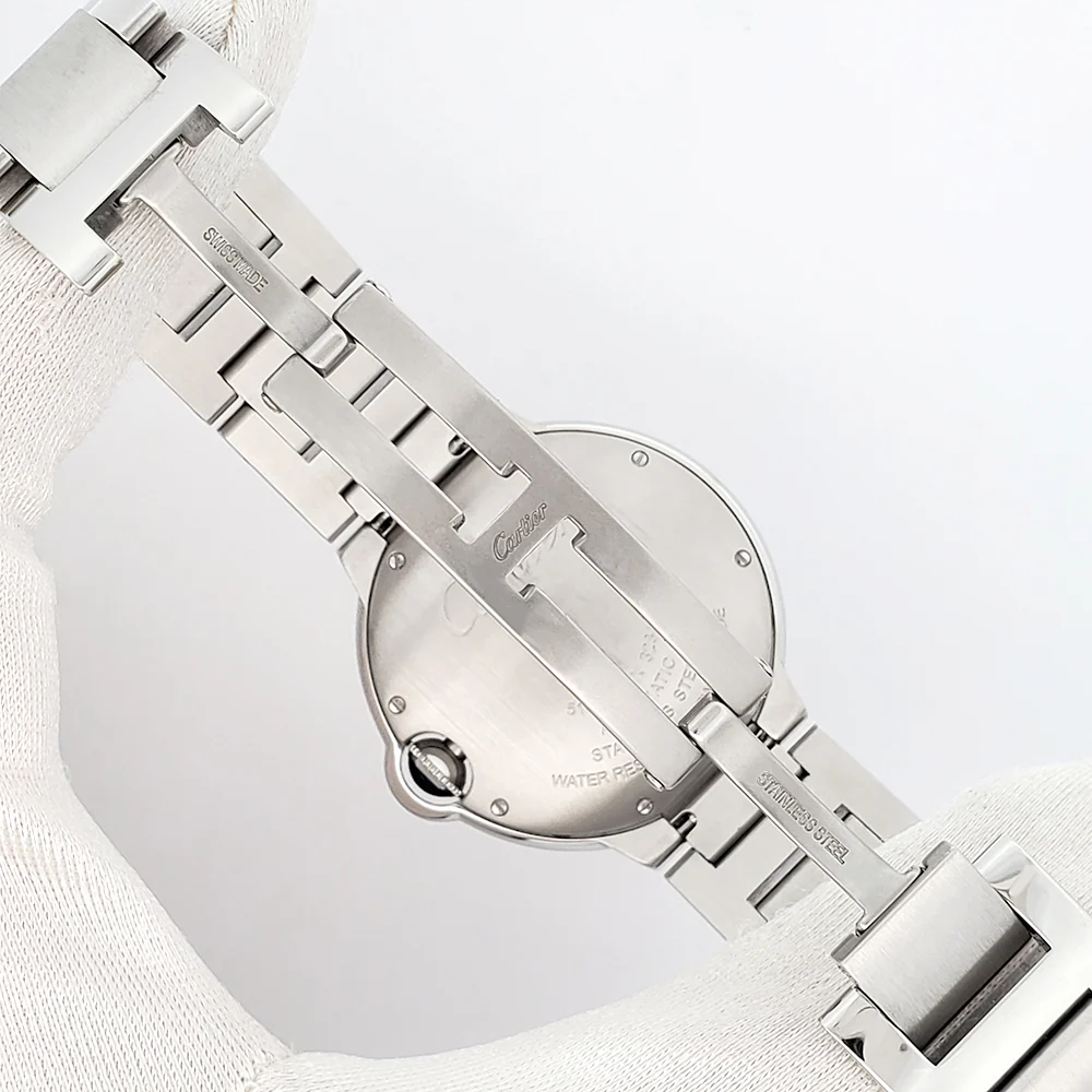 Cartier Ballon Bleu Silver Roman Dial 36mm Steel Watch 3284 W6920046 - Image 6