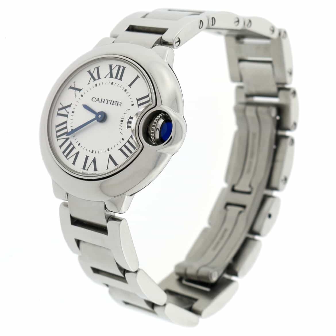 Cartier Ballon Bleu Small Silver Roman Dial 29MM Stainless Steel Ladies Watch W69010Z4 - Image 5