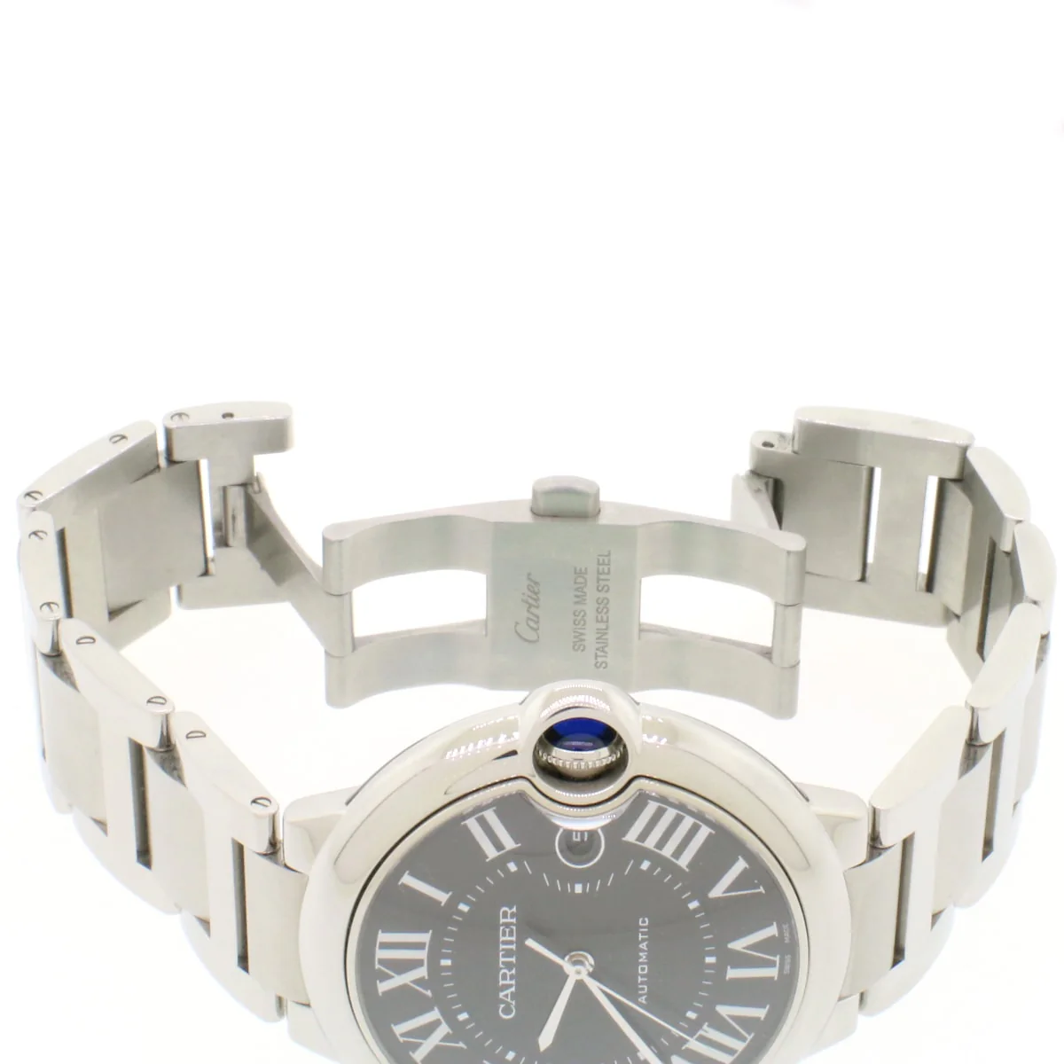 Cartier Ballon Bleu Stainless Steel 42mm Grey Roman Dial Automatic Mens Watch W69012Z4 - Image 4