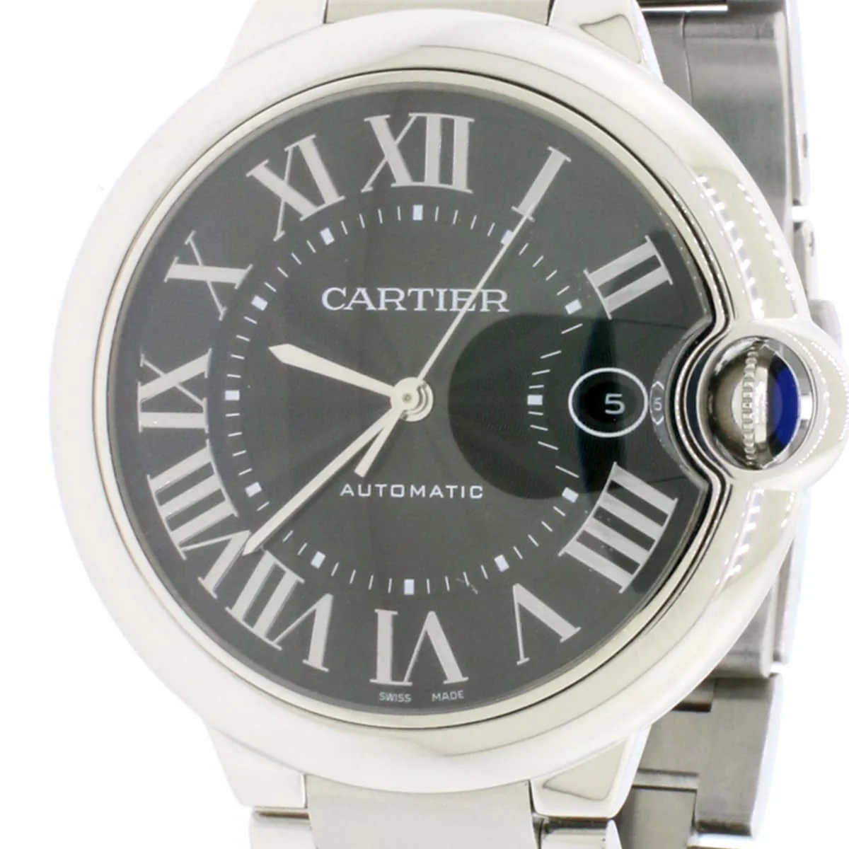 Cartier Ballon Bleu Stainless Steel 42mm Grey Roman Dial Automatic Mens Watch W69012Z4 - Image 5