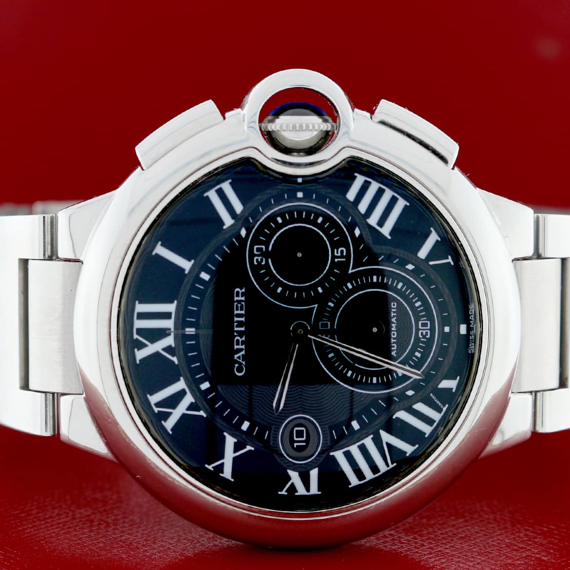 Cartier Ballon Bleu XL Chronograph Black Roman Dial 44MM Automatic Stainless Steel Mens Watch W6920077 - Image 2