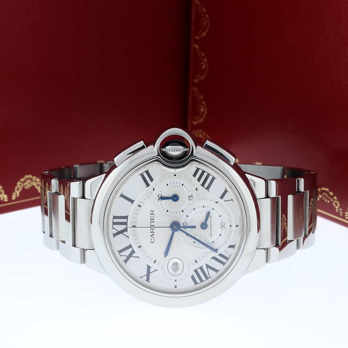 Cartier Ballon Bleu XL Chronograph Silver Dial 44MM Automatic Stainless Steel Mens Watch W6920076 - Image 3