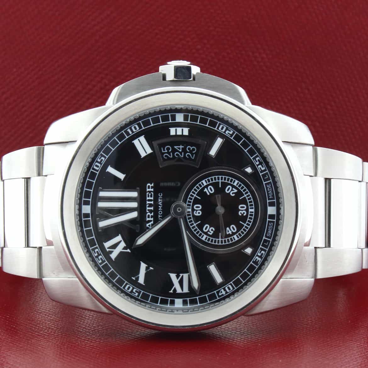 Cartier Calibre 42MM Black Roman Dial Automatic Stainless Steel Mens Watch W7100015 - Image 2