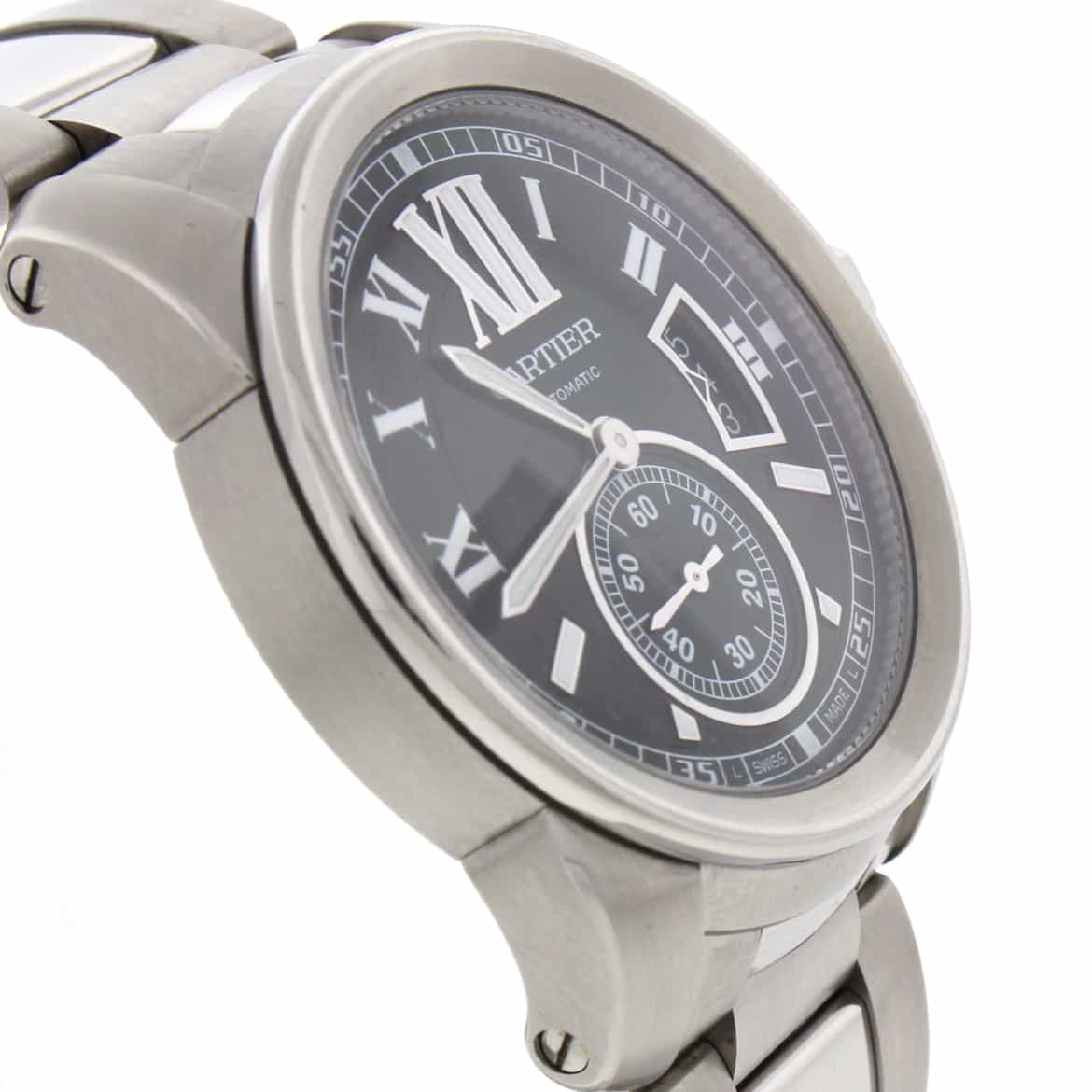 Cartier Calibre 42MM Black Roman Dial Automatic Stainless Steel Mens Watch W7100015 - Image 6