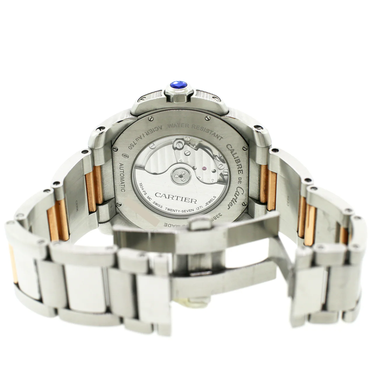 Cartier Calibre 42MM Chocolate Roman Dial Rose Gold & Stainless Steel Watch - Image 4