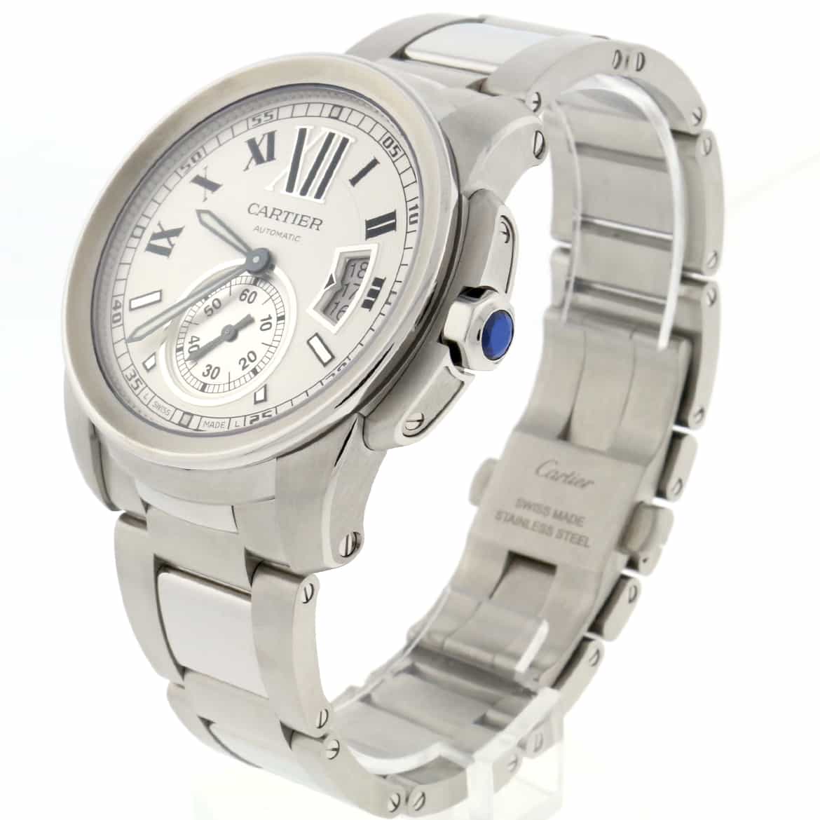 Cartier Calibre 42MM Silver Roman Dial Automatic Stainless Steel Mens Watch W7100015 - Image 4