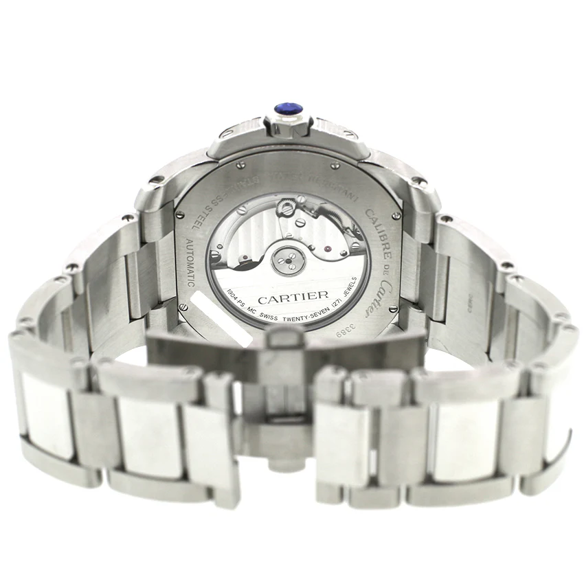 Cartier Calibre 42MM Silver Roman Dial Stainless Steel Watch - Image 4
