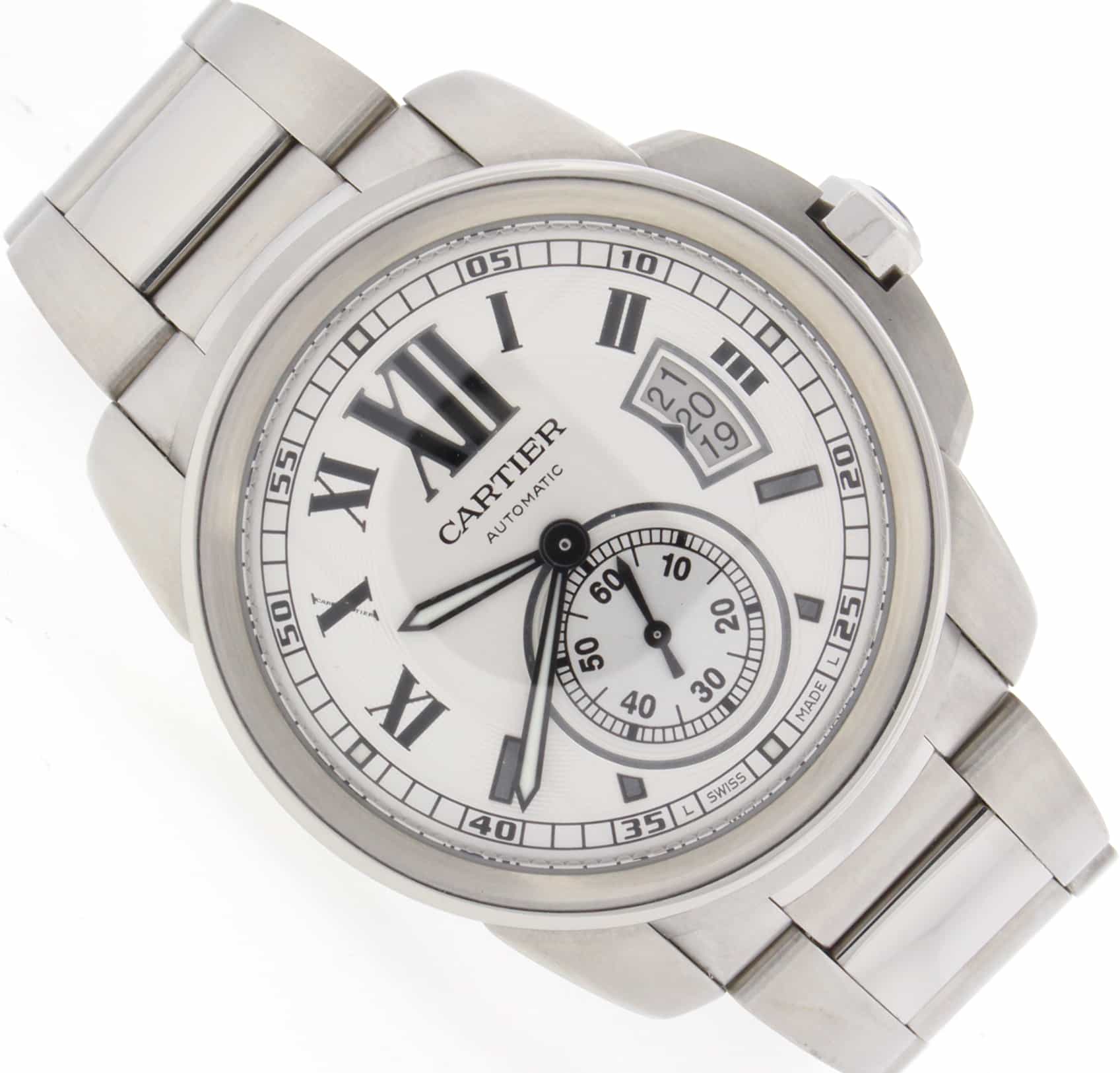Cartier Calibre 42MM Silver Roman Dial Stainless Steel Watch W7100015 - Image 2