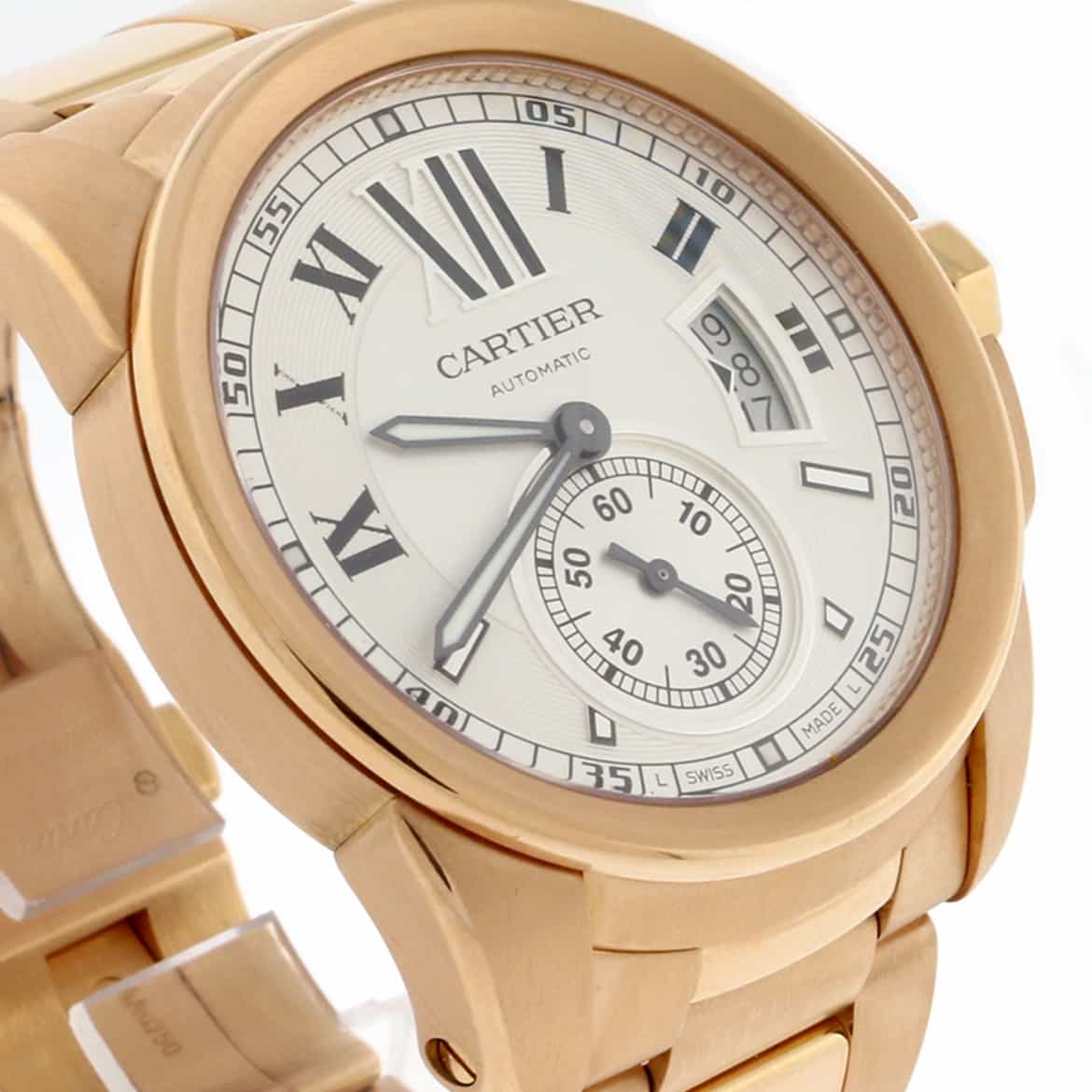 Cartier Calibre de Cartier 18K Rose Gold 42mm Silver Roman Dial Automatic Mens Watch W7100018 - Image 5