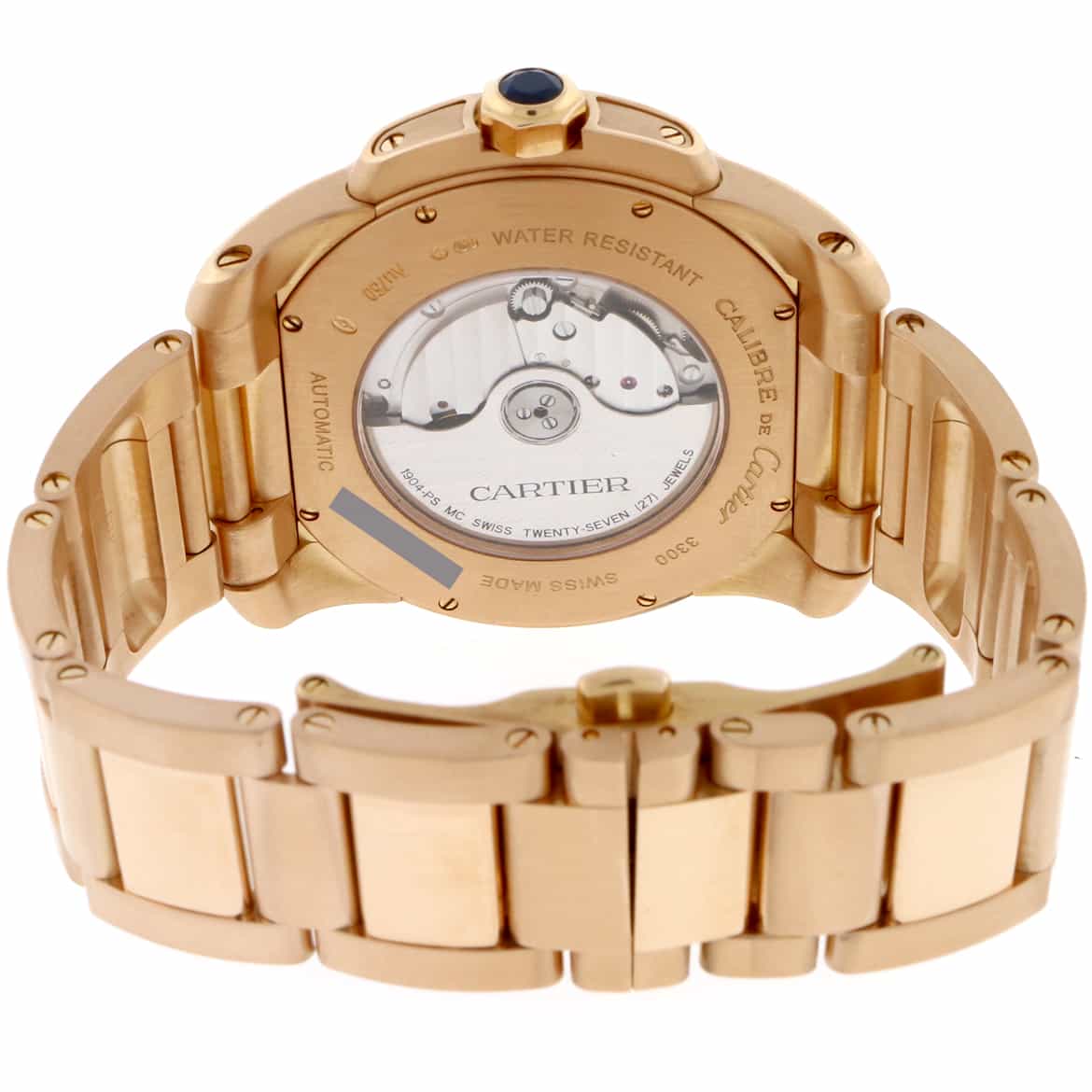 Cartier Calibre de Cartier 18K Rose Gold 42mm Silver Roman Dial Automatic Mens Watch W7100018 - Image 9