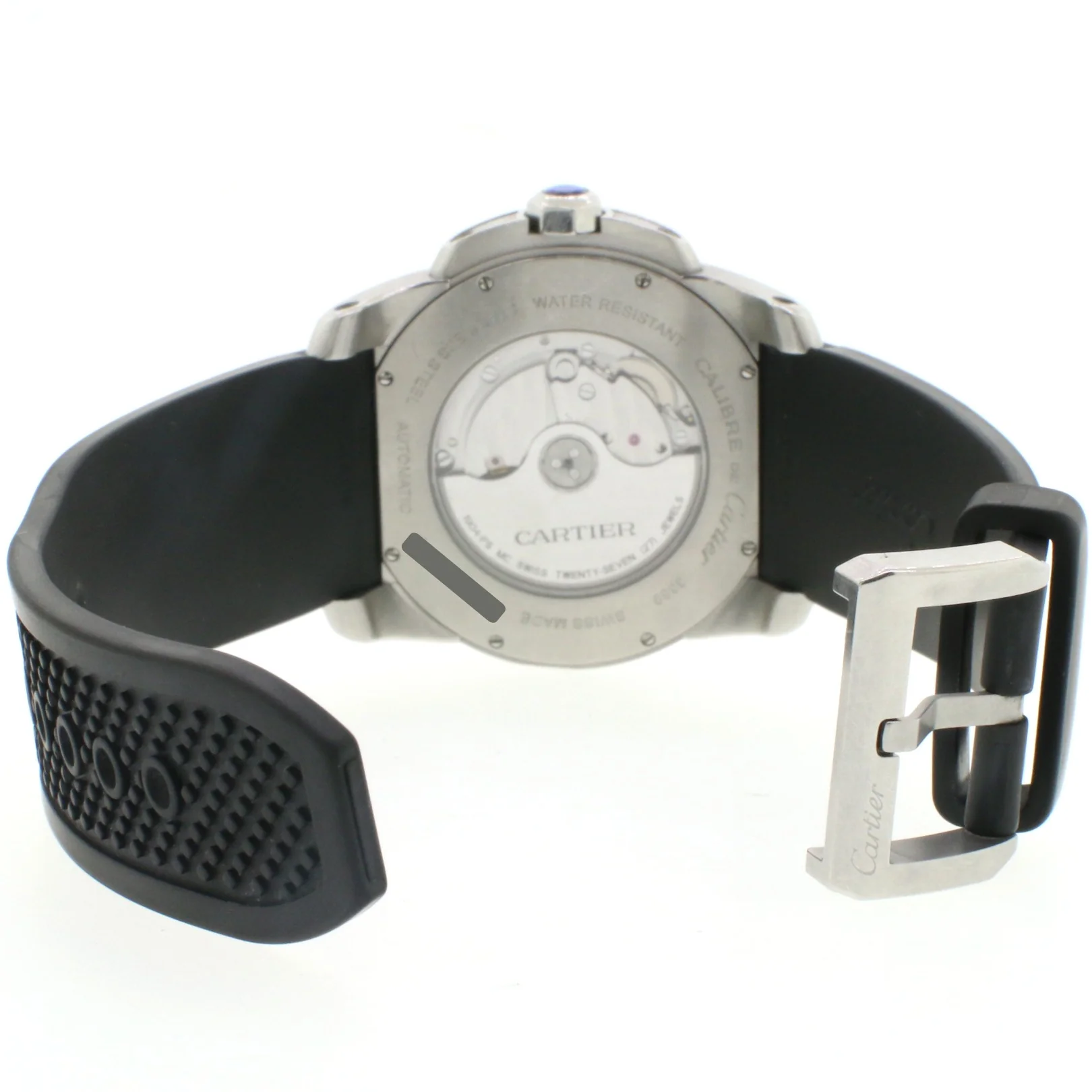 Cartier Calibre de Cartier 42mm Stainless Steel Watch w/Rubber Strap W7100041 - Image 5