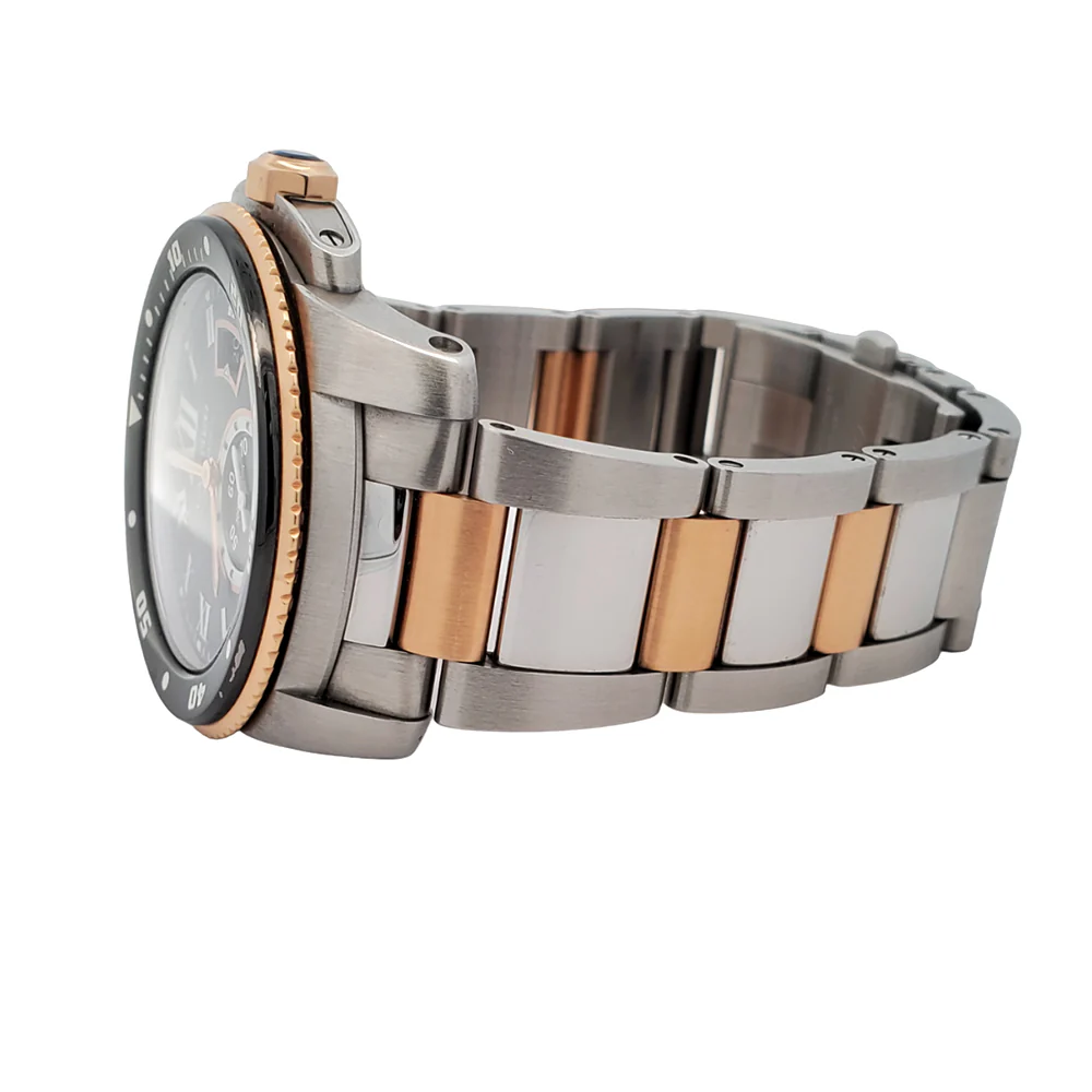 Cartier Calibre de Cartier Diver 42mm Black Roman Dial Rose Gold/Steel Watch W7100054 3729 - Image 4