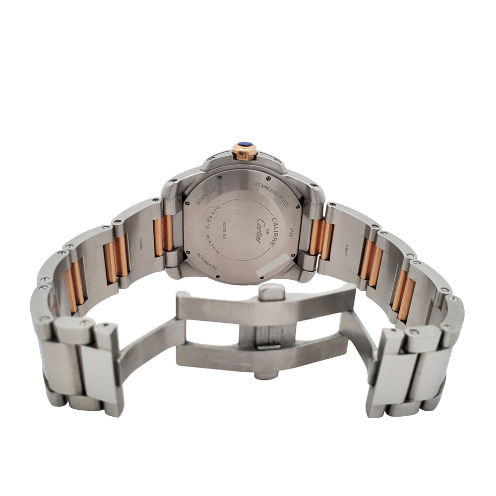 Cartier Calibre de Cartier Diver 42mm Black Roman Dial Rose Gold/Steel Watch W7100054 3729 - Image 6