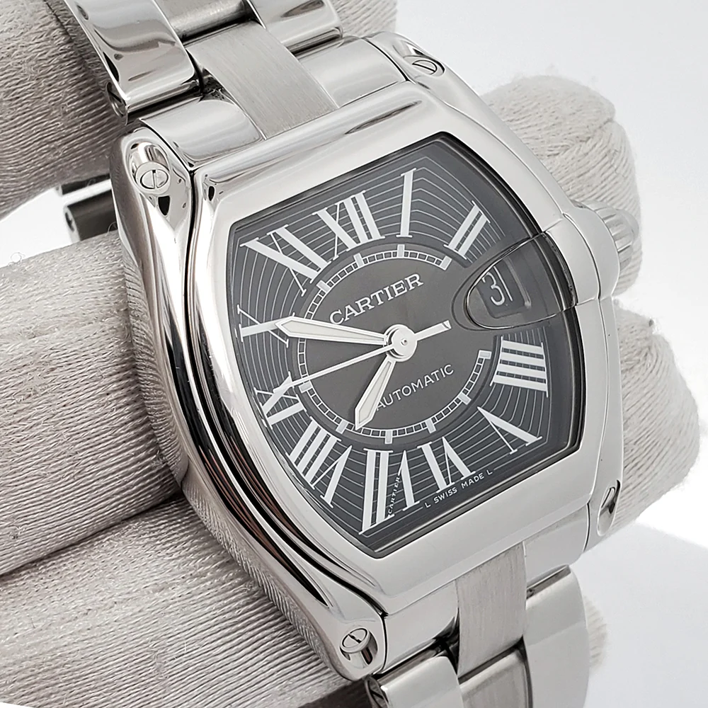 Cartier Large Roadster 37mm Black Roman Dial Steel Watch W62025V3 2510 - Image 2
