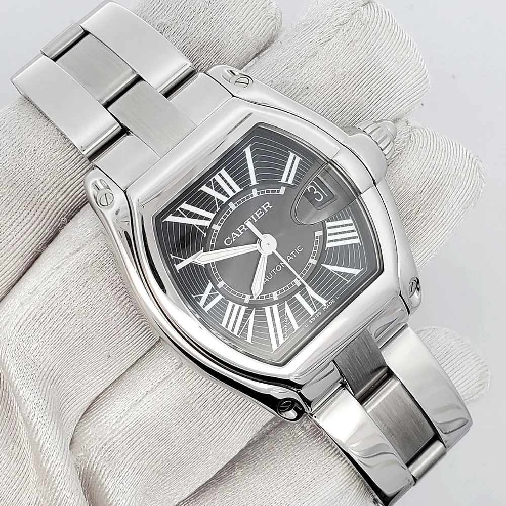 Cartier Large Roadster 37mm Black Roman Dial Steel Watch W62025V3 2510 - Image 3