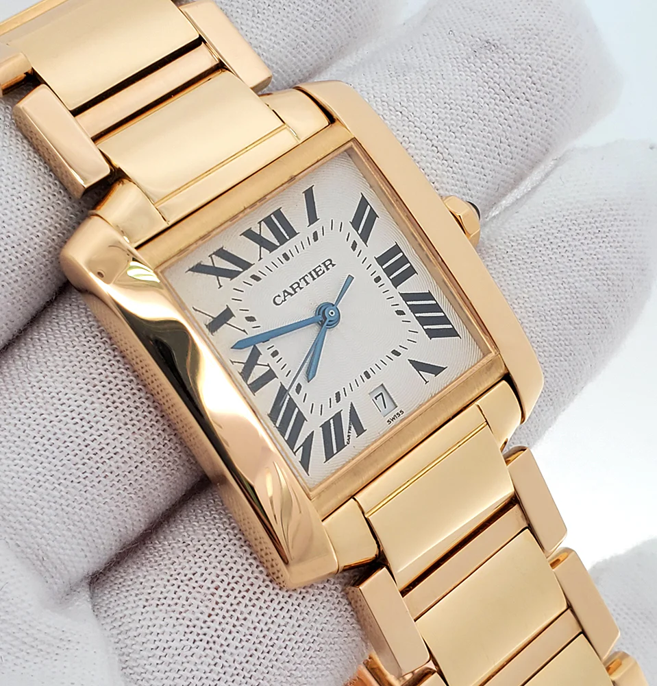 Cartier Large Tank Francaise 18k Yellow Gold Automatic 28mm Watch 1840 W50001R2 - Image 2