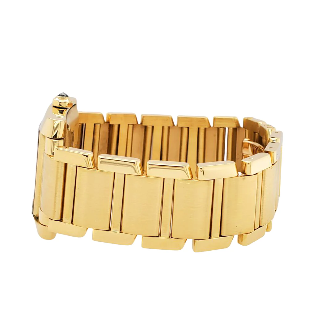Cartier Large Tank Francaise 28MM Yellow Gold Roman Dial Watch 1840 - Image 3