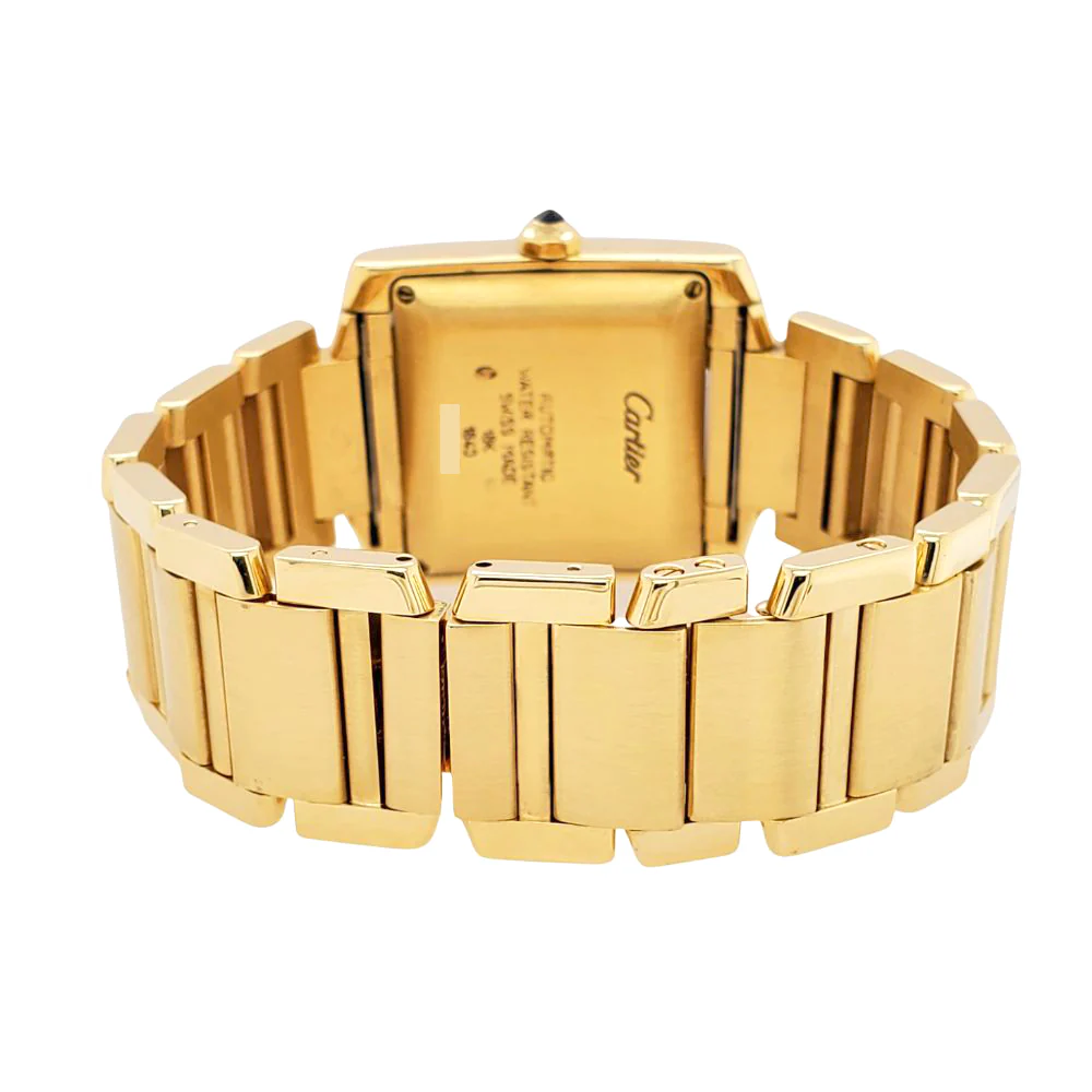 Cartier Large Tank Francaise 28MM Yellow Gold Roman Dial Watch 1840 - Image 4